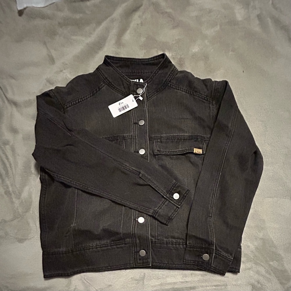 Zyia Active Black Crossroads Denim Jacket